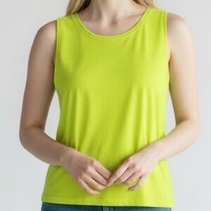 Lou & Grey Neon Yellow Lime Green Soft Active Tank Top | Size S